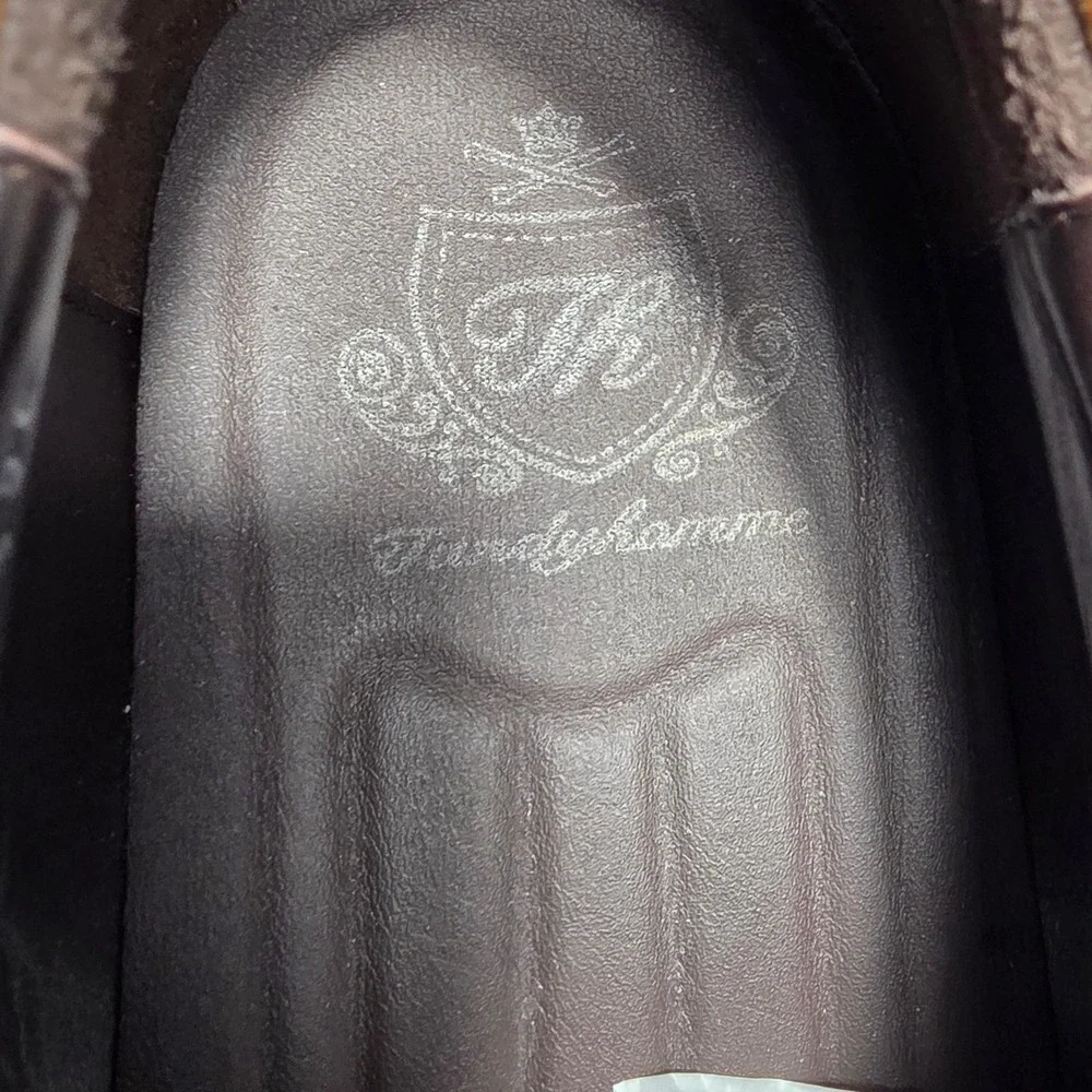 Tandy Homme Mens Leather Boat Shoes Two Tone Brown Grey 50828A 265E Size US 8.5